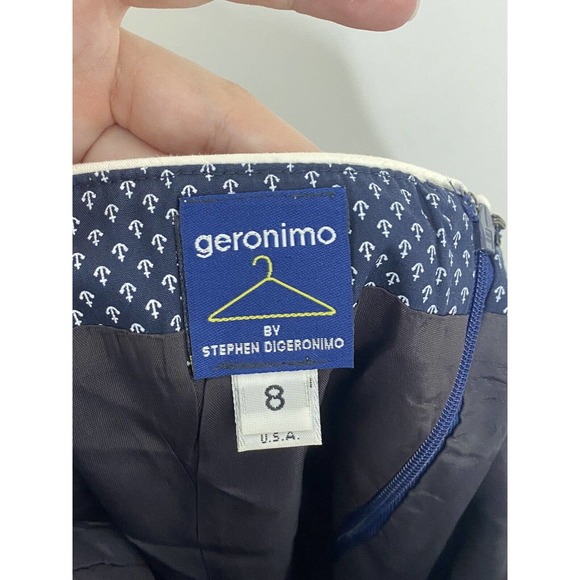 GERONIMO BY STEPHEN DIGERONIMO Anchor Sailor A Line Strapless NAVY BLUE Dress 8 - Picture 4 of 5